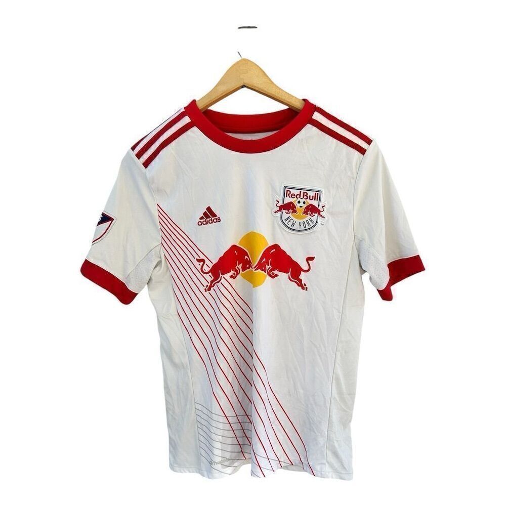 Adidas New York Red Bulls Boys‎ MLS Home Jersey White Size M Soccer